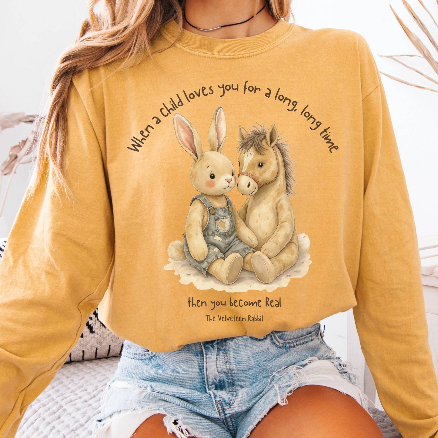 Long-sleeve Mustard / S You Become Real The Velveteen Rabbit Long Sleeve Tee The Mystic Eden
