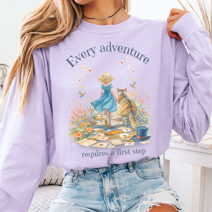 Long-sleeve Orchid / S Every Adventure Requires a First Step Alice Long Sleeve The Mystic Eden