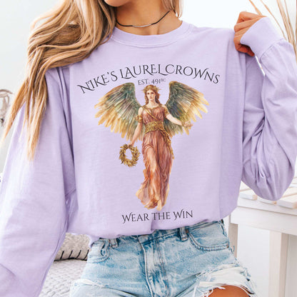 Long-sleeve Orchid / S Nike's Laurel Crowns Goddess Long Sleeve T-Shirt The Mystic Eden