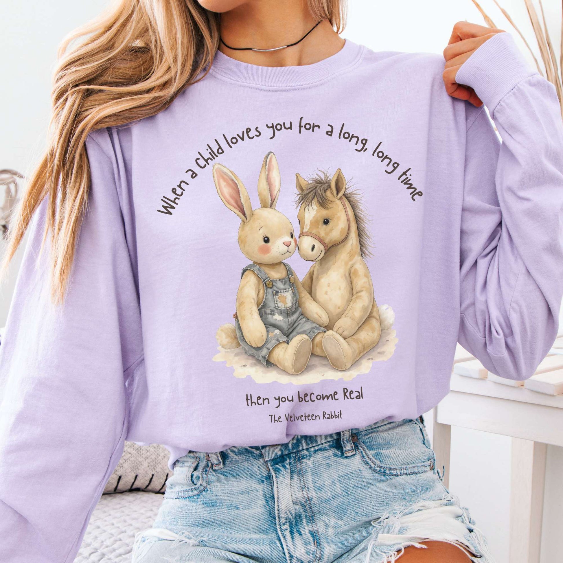 Long-sleeve Orchid / S You Become Real The Velveteen Rabbit Long Sleeve Tee The Mystic Eden