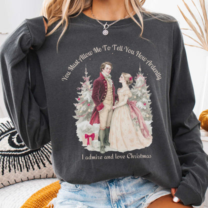 Long-sleeve Pepper / S Admire & Love Christmas - Pride & Prejudice Christmas Long Sleeve Shirt The Mystic Eden