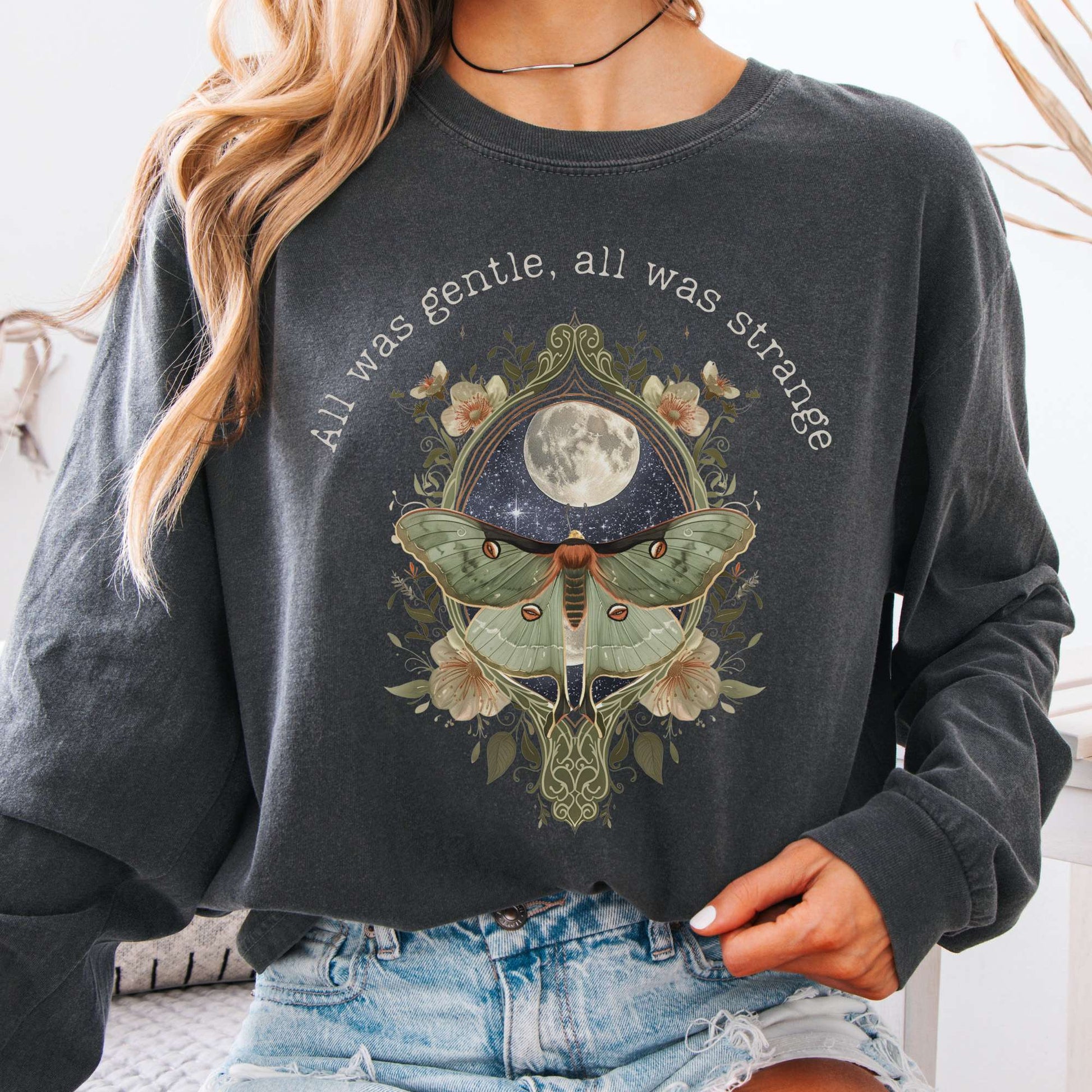 Long-sleeve Pepper / S All Was Gentle All Was Strange Edgar Allan Poe Long Sleeve The Mystic Eden