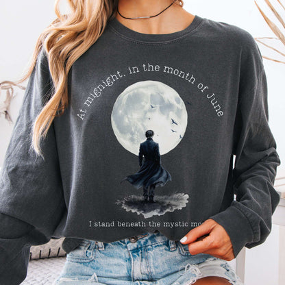 Long-sleeve Pepper / S Beneath the Mystic Moon Edgar Allan Poe Long Sleeve Tee The Mystic Eden