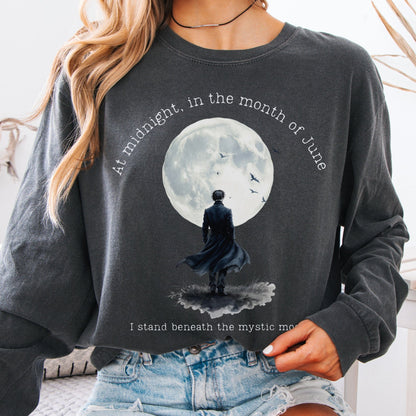 Long-sleeve Pepper / S Beneath the Mystic Moon Edgar Allan Poe Long Sleeve Tee The Mystic Eden