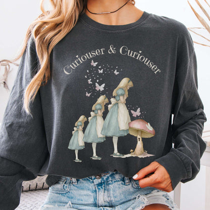 Long-sleeve Pepper / S Curiouser and Curiouser Alice Long Sleeve Tee The Mystic Eden