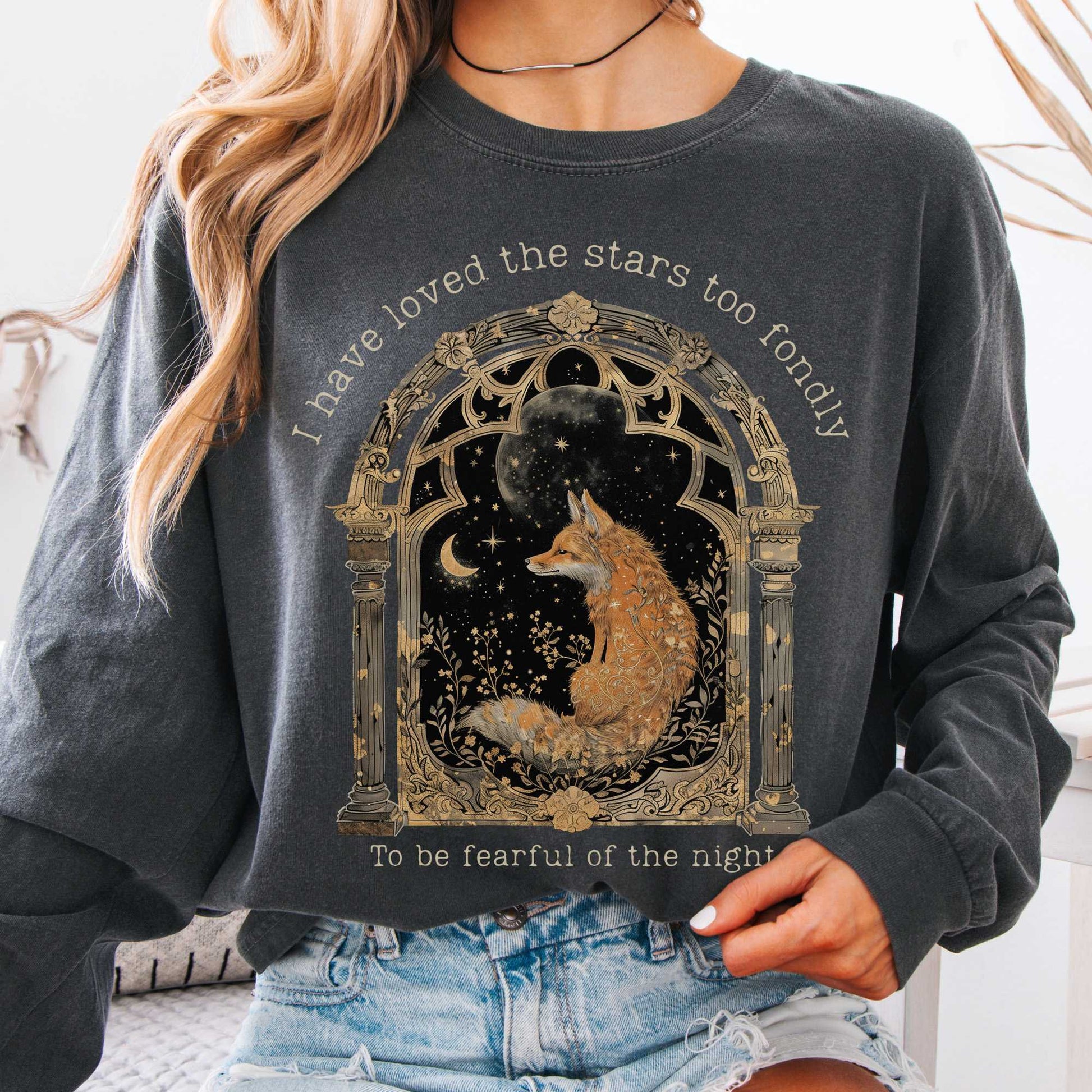Long-sleeve Pepper / S I Have Loved the Stars Too Fondly Sarah Williams Poetry Long Sleeve Tee The Mystic Eden