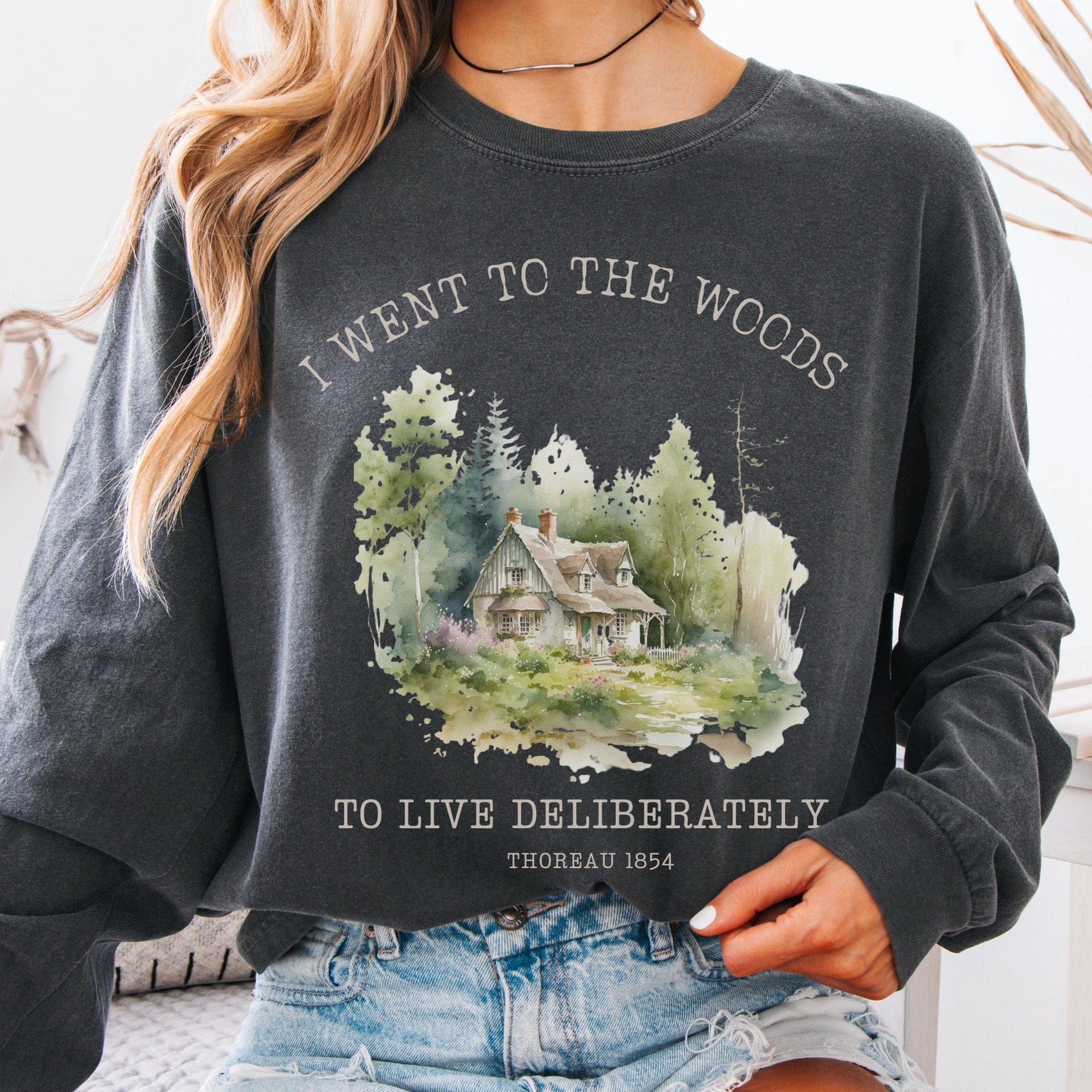 Long-sleeve Pepper / S I Went To the Woods To Live Deliberately Cottage Edition Long Sleeve The Mystic Eden
