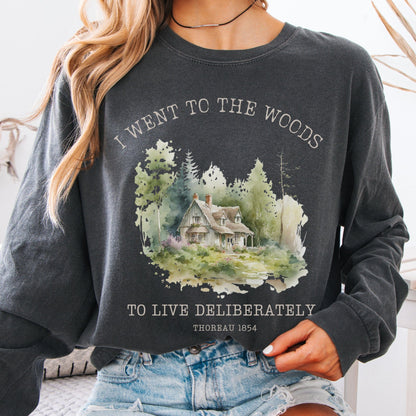 Long-sleeve Pepper / S I Went To the Woods To Live Deliberately Cottage Edition Long Sleeve The Mystic Eden