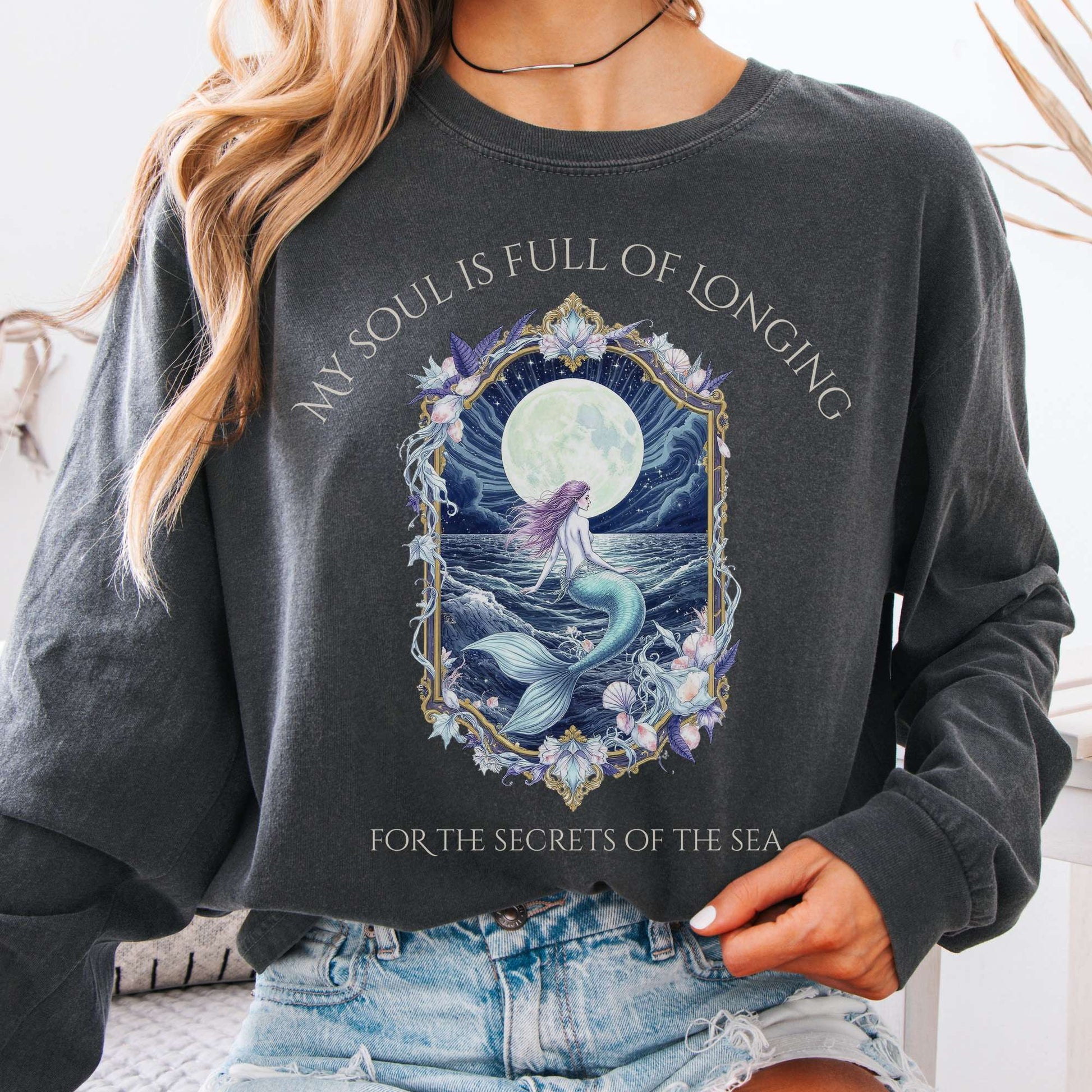 Long-sleeve Pepper / S My Soul Is Full of Longing Long Sleeve Tee The Mystic Eden