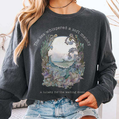 Long-sleeve Pepper / S Sea Lullaby for the Waiting Moon Poetry Long Sleeve Tee The Mystic Eden