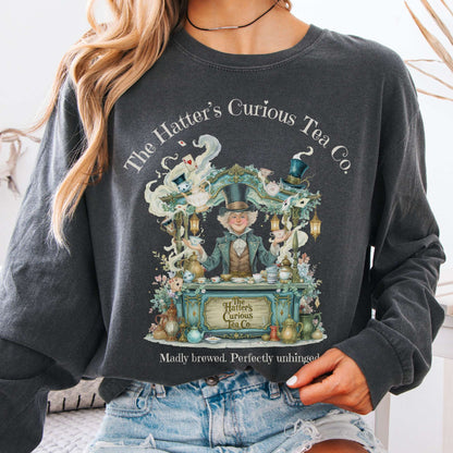 Long-sleeve Pepper / S The Hatters Curious Tea Co Long Sleeve Tee The Mystic Eden