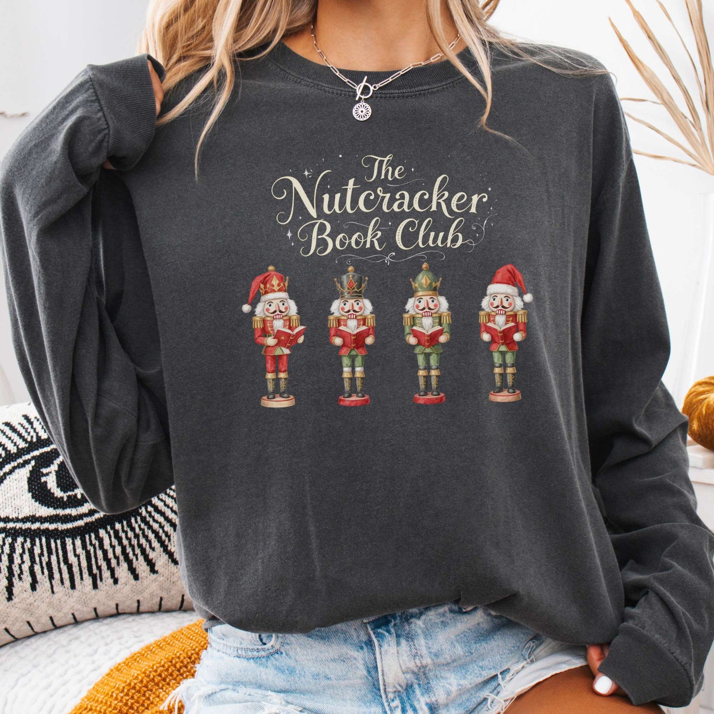 Long-sleeve Pepper / S The Nutcracker Book Club Christmas Long Sleeve Shirt The Mystic Eden