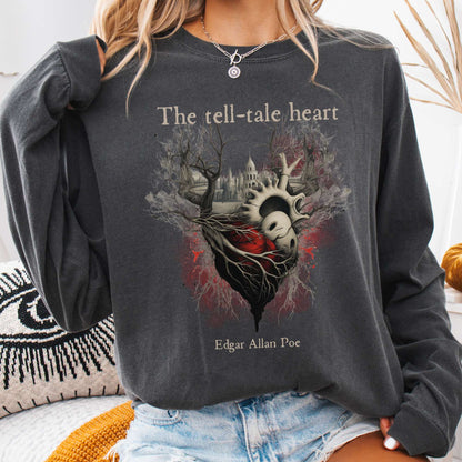 Long-sleeve Pepper / S The Tell Tale Heart Edgar Allan Poe Long Sleeve Tee The Mystic Eden