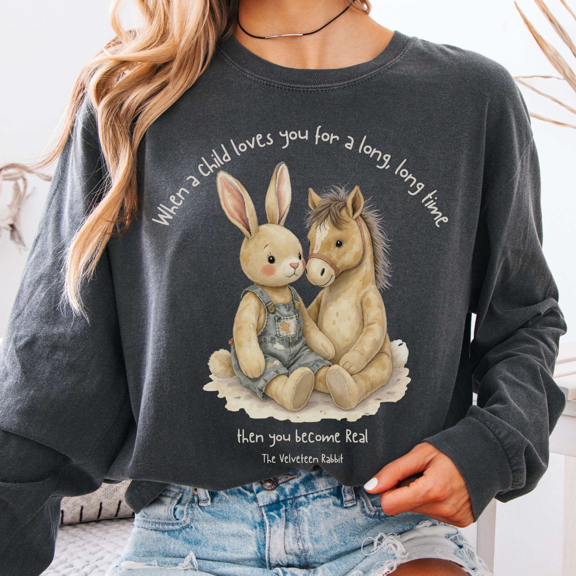 Long-sleeve Pepper / S You Become Real The Velveteen Rabbit Long Sleeve Tee The Mystic Eden