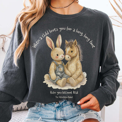 Long-sleeve Pepper / S You Become Real The Velveteen Rabbit Long Sleeve Tee The Mystic Eden