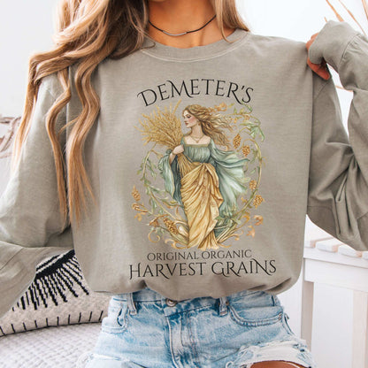 Long-sleeve Sandstone / S Demeter's Original Organic Harvest Grains Long Sleeve T-Shirt The Mystic Eden