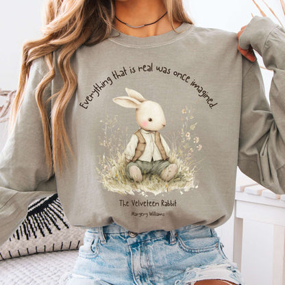Long-sleeve Sandstone / S Everything Real Was Once Imagined The Velveteen Rabbit Long Sleeve The Mystic Eden