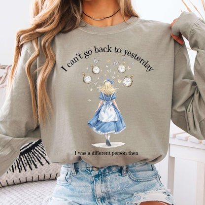 Long-sleeve Sandstone / S I Can't Go Back To Yesterday I was A Different Person Then Long Sleeve The Mystic Eden