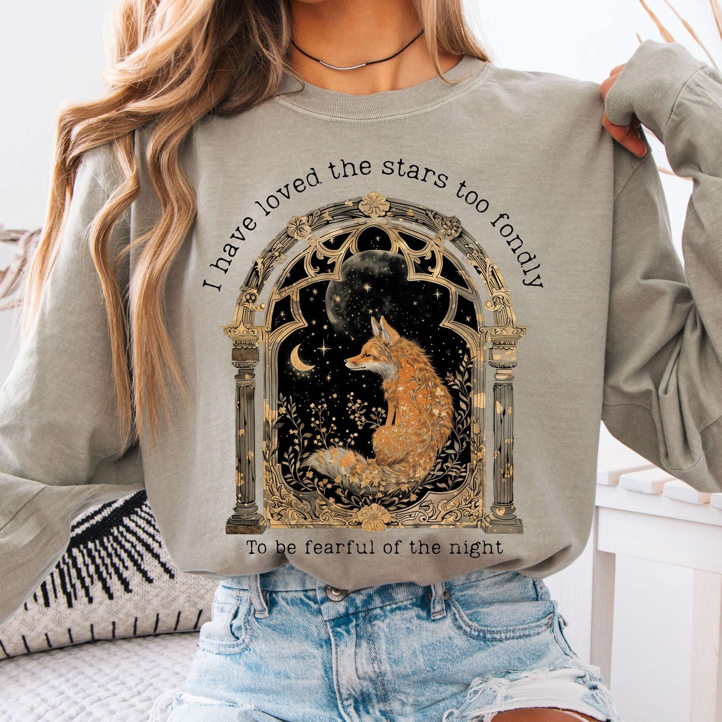 Long-sleeve Sandstone / S I Have Loved the Stars Too Fondly Sarah Williams Poetry Long Sleeve Tee The Mystic Eden