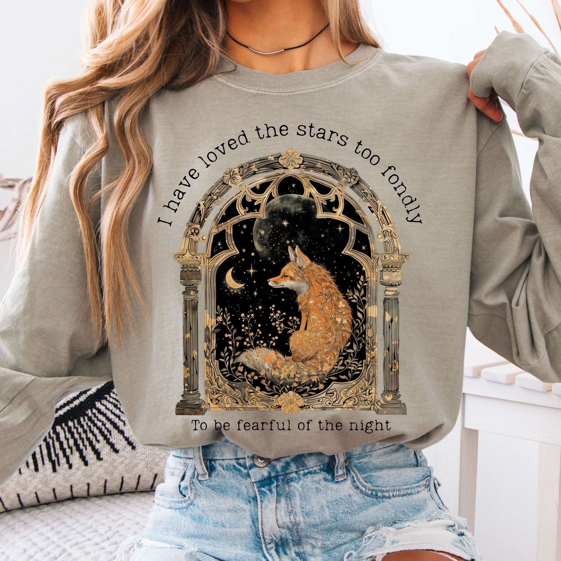 Long-sleeve Sandstone / S I Have Loved the Stars Too Fondly Sarah Williams Poetry Long Sleeve Tee The Mystic Eden