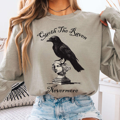 Long-sleeve Sandstone / S Quoth the Raven Nevermore Poe Long Sleeve The Mystic Eden