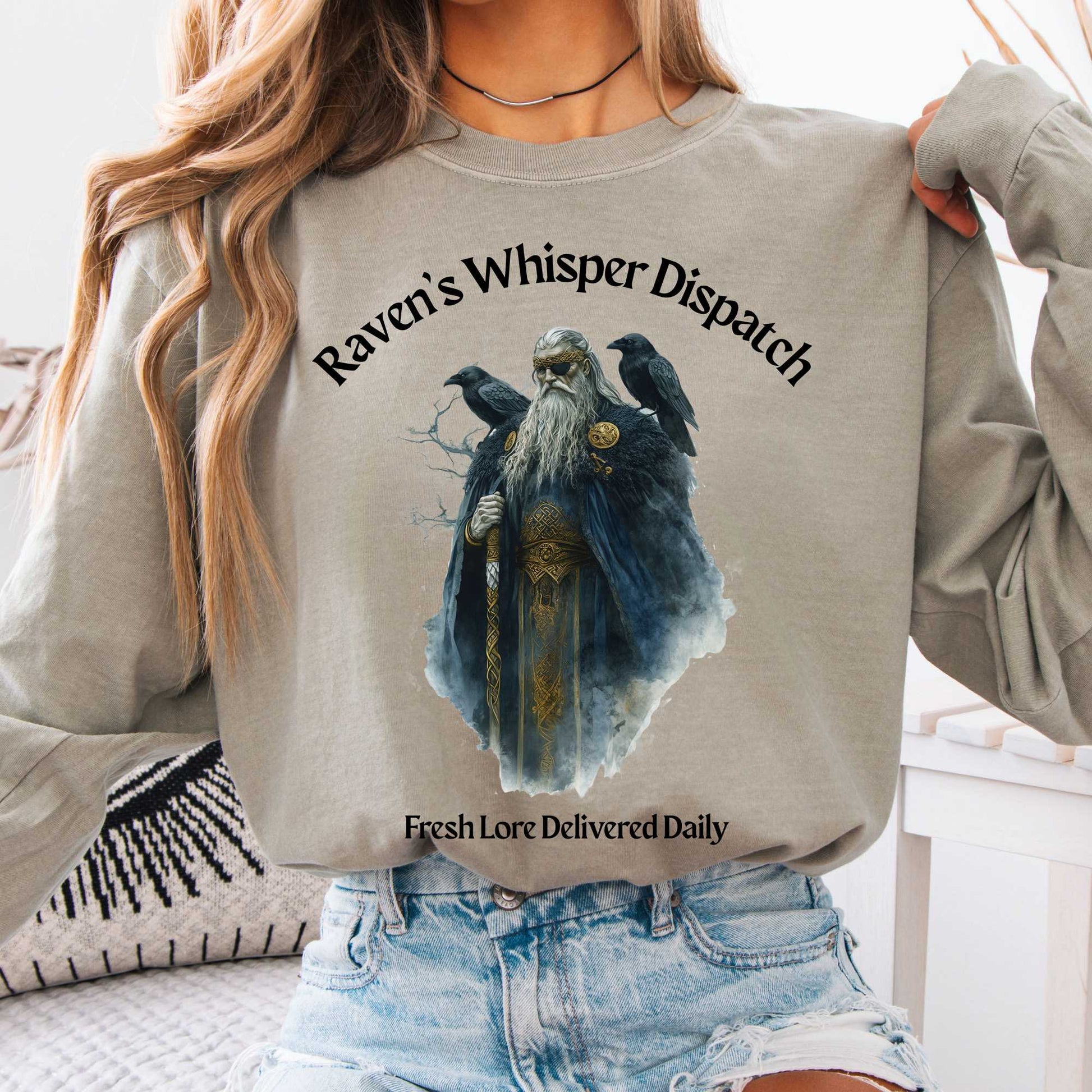 Long-sleeve Sandstone / S Raven's Whisper Dispatch Norse Gods Long Sleeve Shirt The Mystic Eden