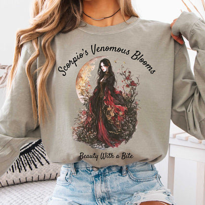 Long-sleeve Sandstone / S Scorpio's Venomous Blooms Long Sleeved Shirt The Mystic Eden