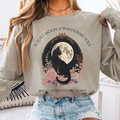 Long-sleeve Sandstone / S The Cat Who Knows the Way Long Sleeve Tee The Mystic Eden