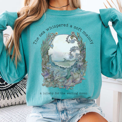 Long-sleeve Seafoam / S Sea Lullaby for the Waiting Moon Poetry Long Sleeve Tee The Mystic Eden