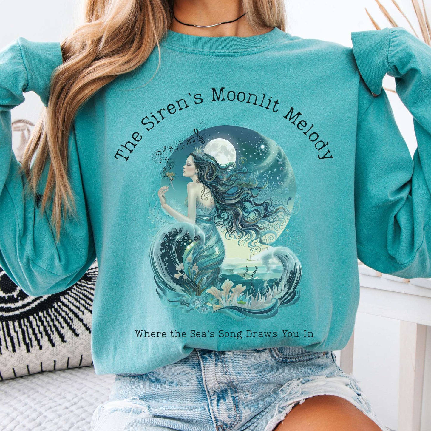 Long-sleeve Seafoam / S The Siren’s Moonlit Melody Mythology Long Sleeve Tee The Mystic Eden