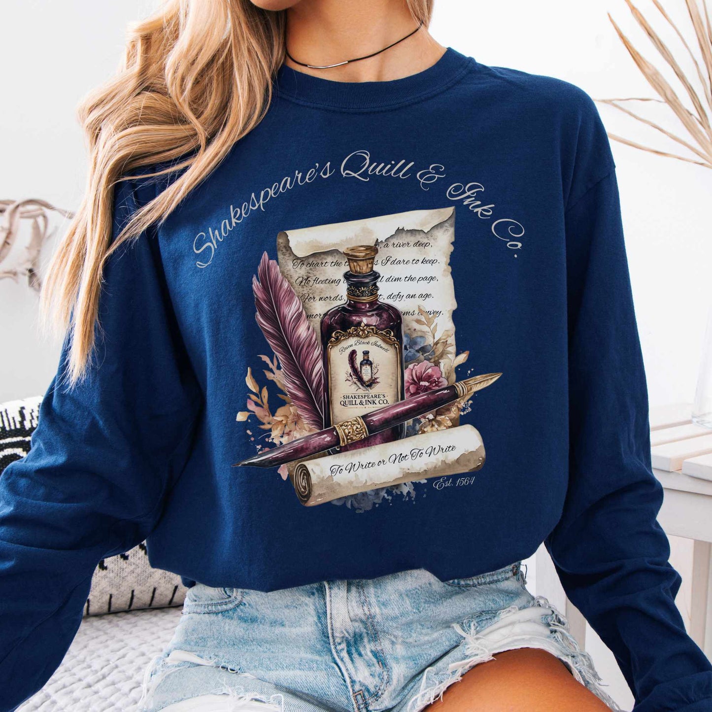 Long-sleeve True Navy / S Shakespeare's Quill & Ink Co. Long Sleeved Shirt The Mystic Eden