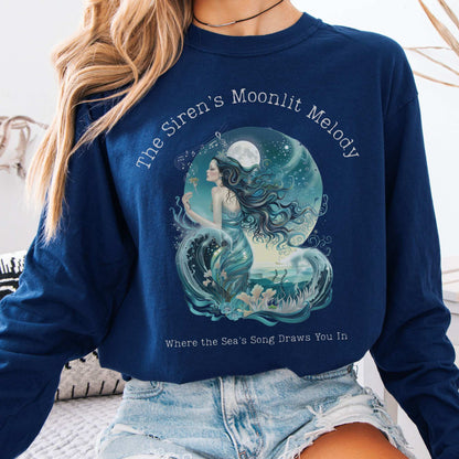Long-sleeve True Navy / S The Siren’s Moonlit Melody Mythology Long Sleeve Tee The Mystic Eden