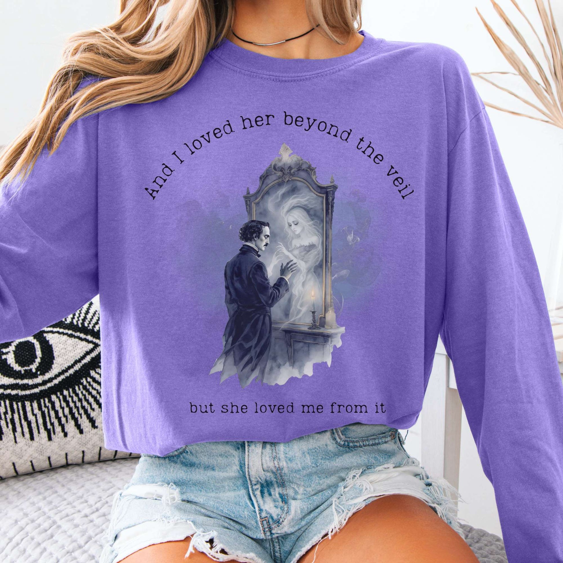 Long-sleeve Violet / S And I Loved Her Beyond The Veil Poe Long sleeve Tee The Mystic Eden