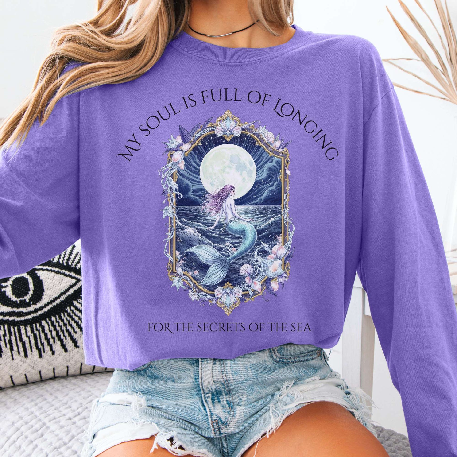 Long-sleeve Violet / S My Soul Is Full of Longing Long Sleeve Tee The Mystic Eden