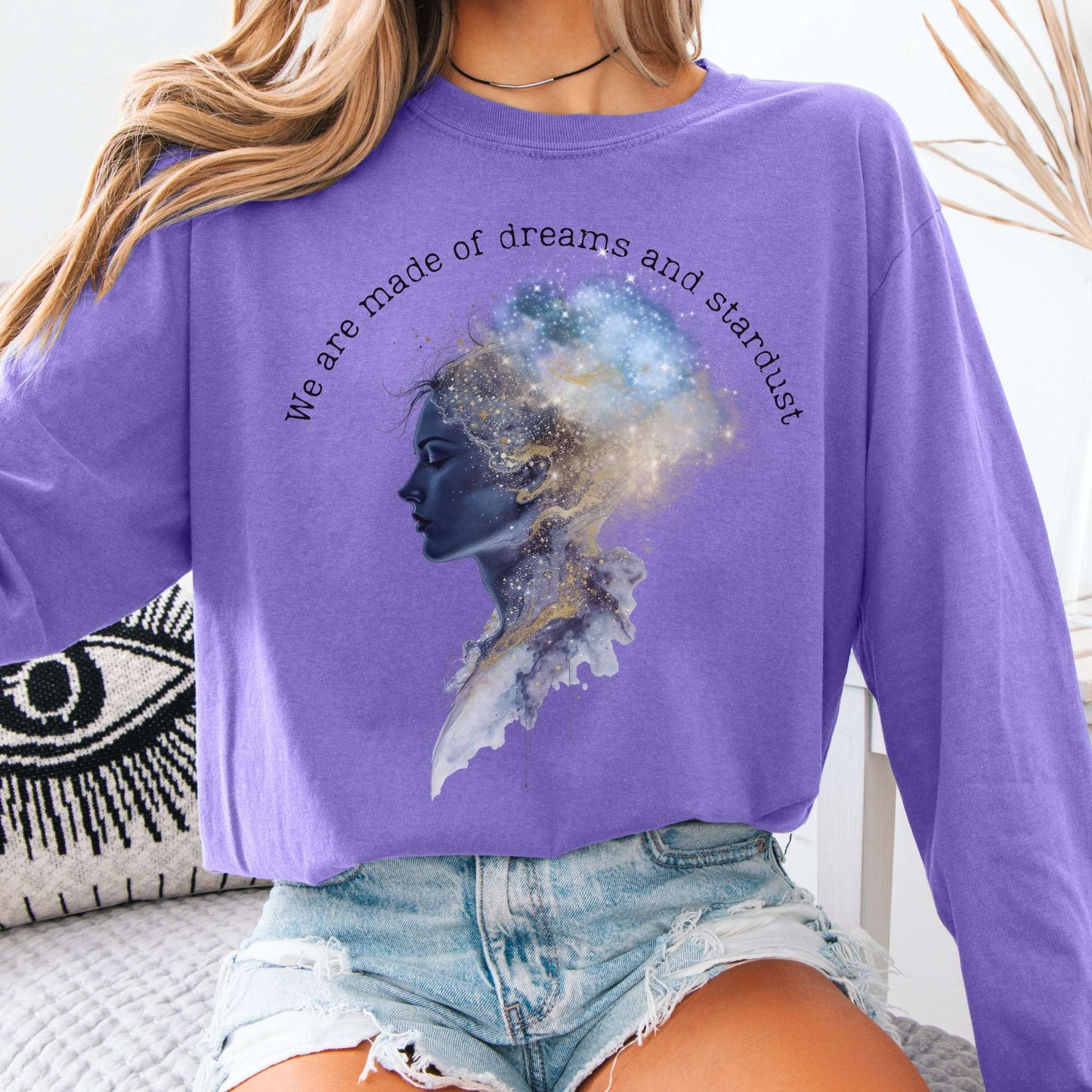 Long-sleeve Violet / S We Are Made of Dreams and Stardust Long Sleeve Tee The Mystic Eden