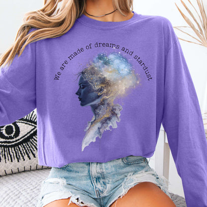 Long-sleeve Violet / S We Are Made of Dreams and Stardust Long Sleeve Tee The Mystic Eden
