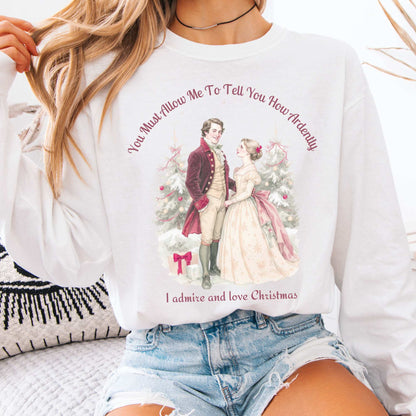 Long-sleeve White / S Admire & Love Christmas - Pride & Prejudice Christmas Long Sleeve Shirt The Mystic Eden