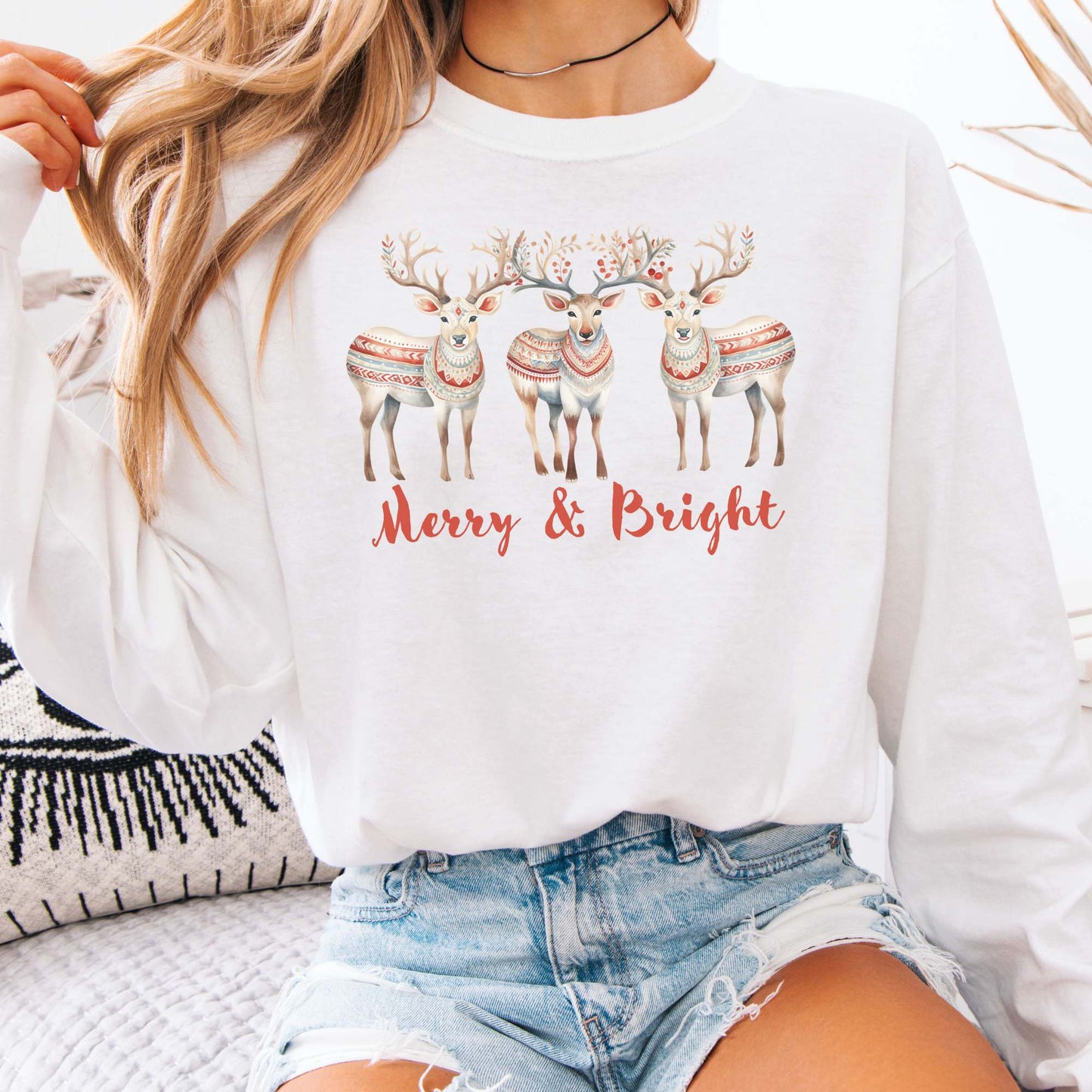 Long-sleeve White / S Merry and Bright Christmas Edition Long Sleeve Tee The Mystic Eden