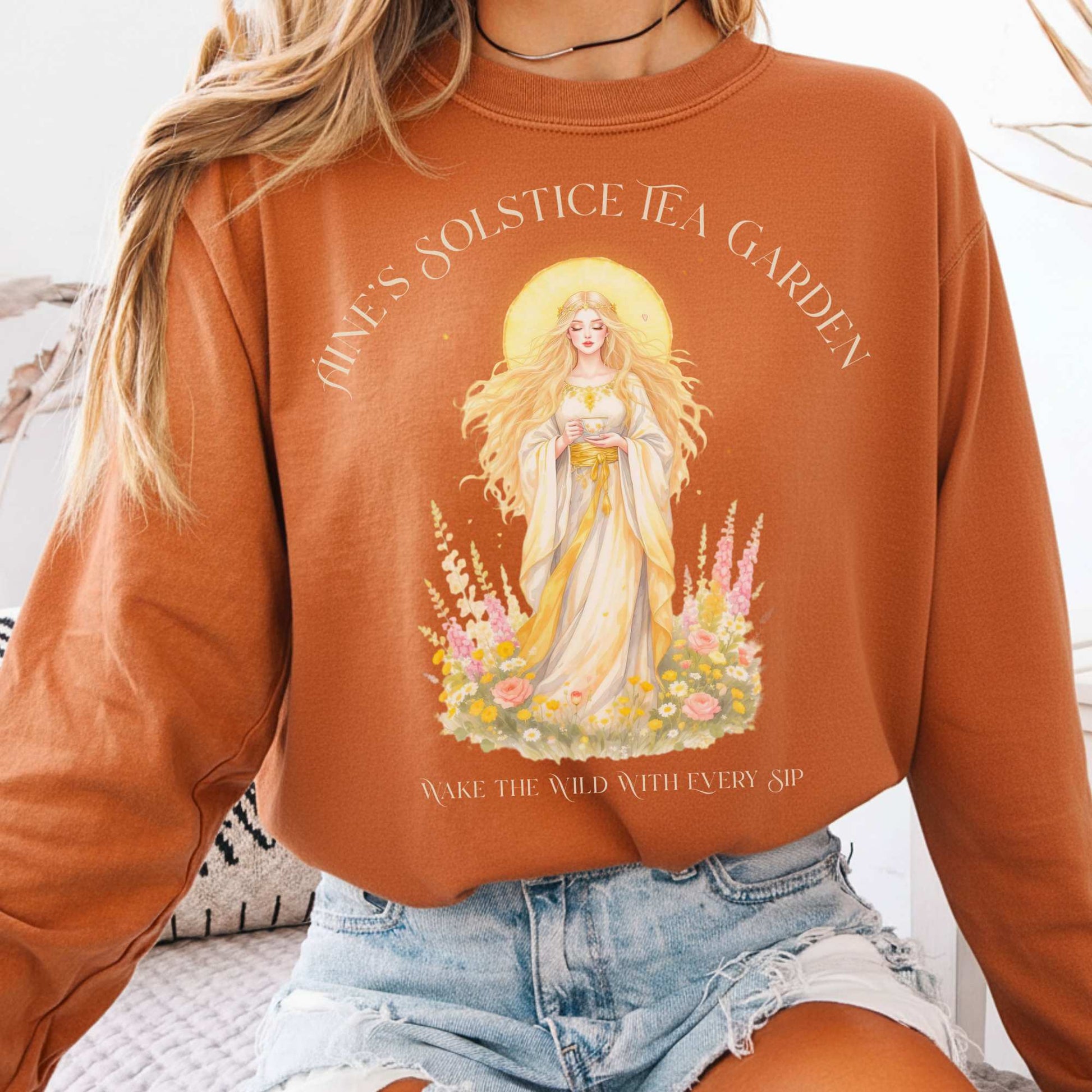 Long-sleeve Yam / S Áine’s Solstice Tea Garden Celtic Goddess Long Sleeve The Mystic Eden