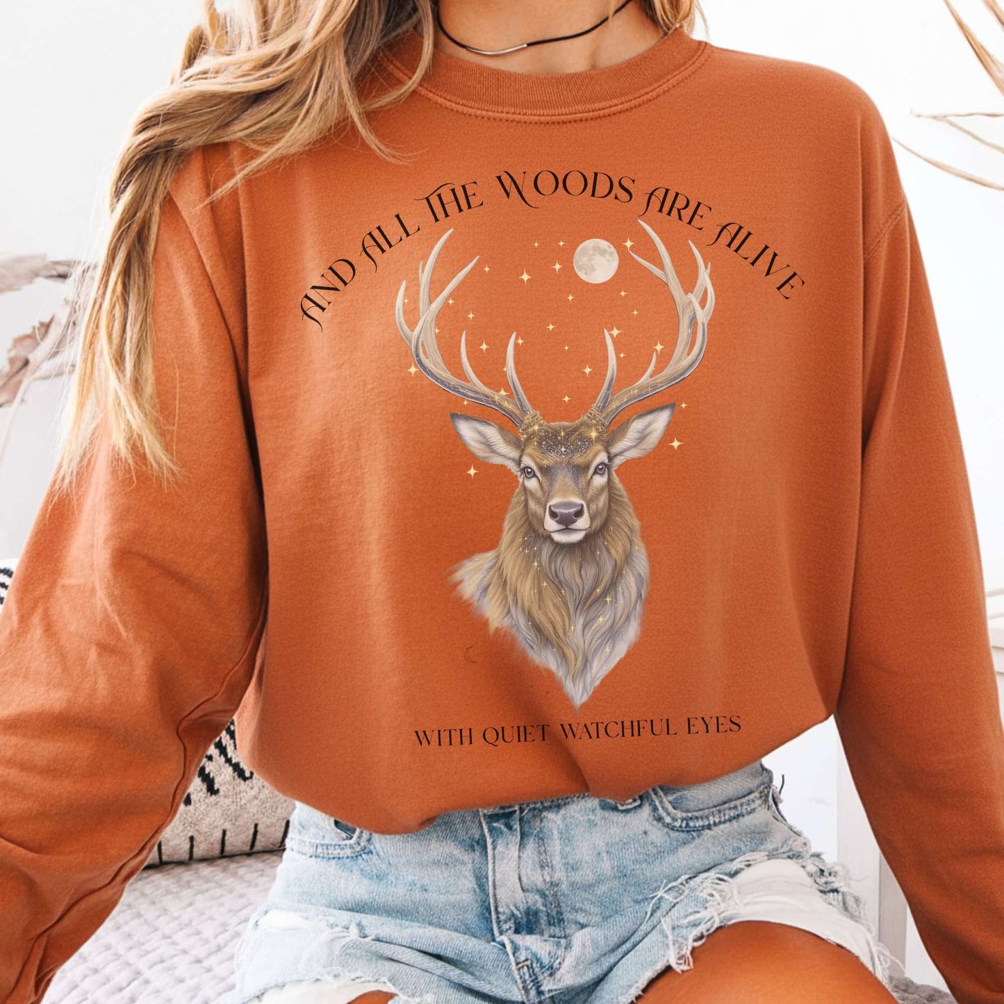 Long-sleeve Yam / S All the Woods Are Alive With Watchful Eyes Walter de la Mare Tee The Mystic Eden