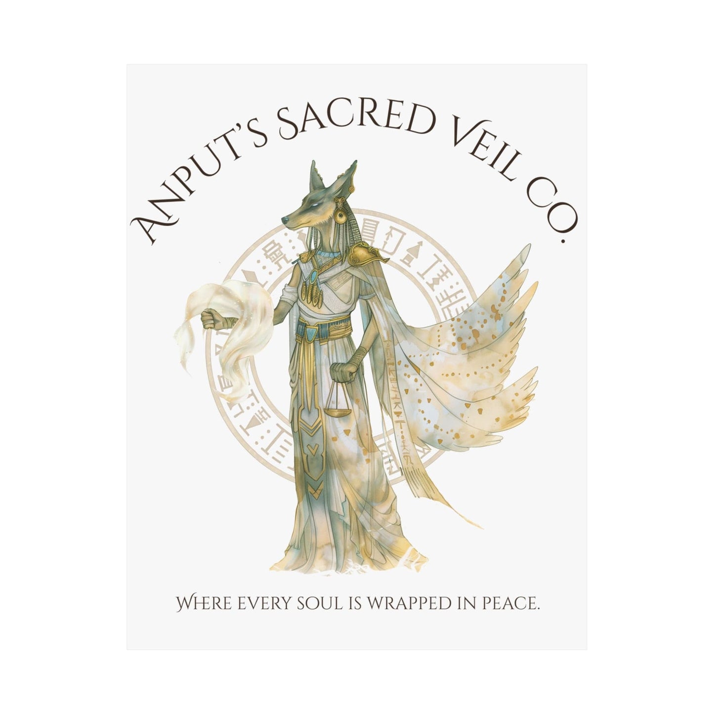 Poster 11″ x 14″ / Matte Anubis' Final Passage Co Egyptian Mythology Print The Mystic Eden