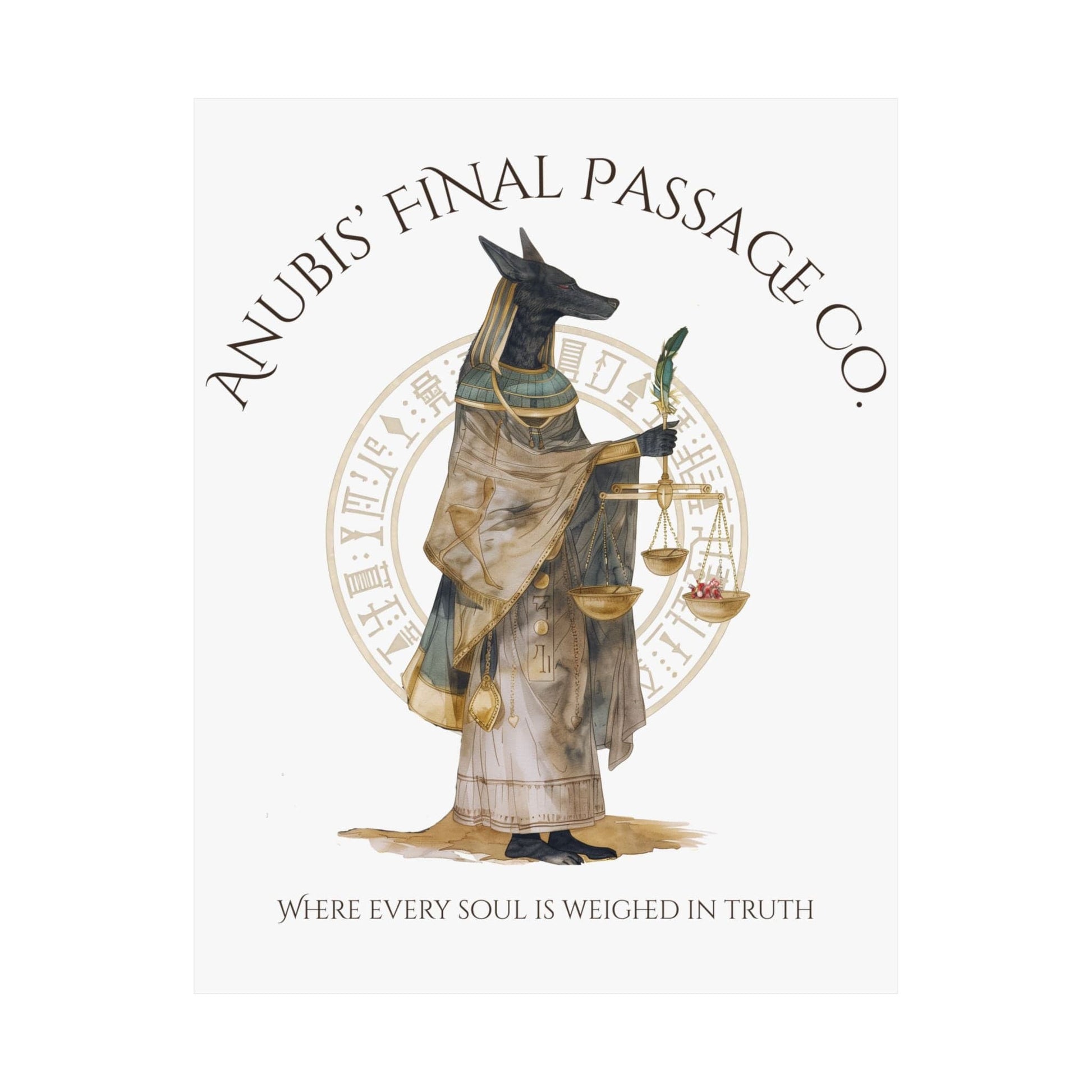Poster 11″ x 14″ / Matte Anubis' Final Passage Co Egyptian Mythology Print The Mystic Eden