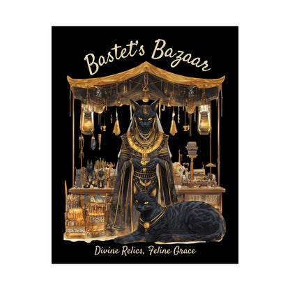 Poster 11″ x 14″ / Matte Bastet's Bazaar Egyptian Mythology Black Print The Mystic Eden