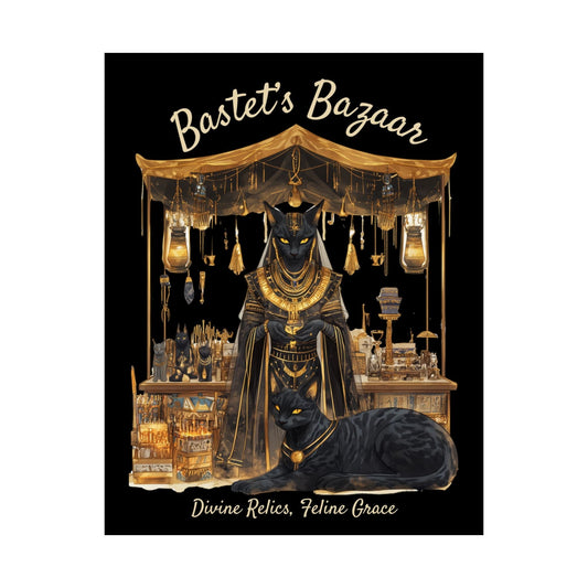 Poster 11″ x 14″ / Matte Bastet's Bazaar Egyptian Mythology Black Print The Mystic Eden