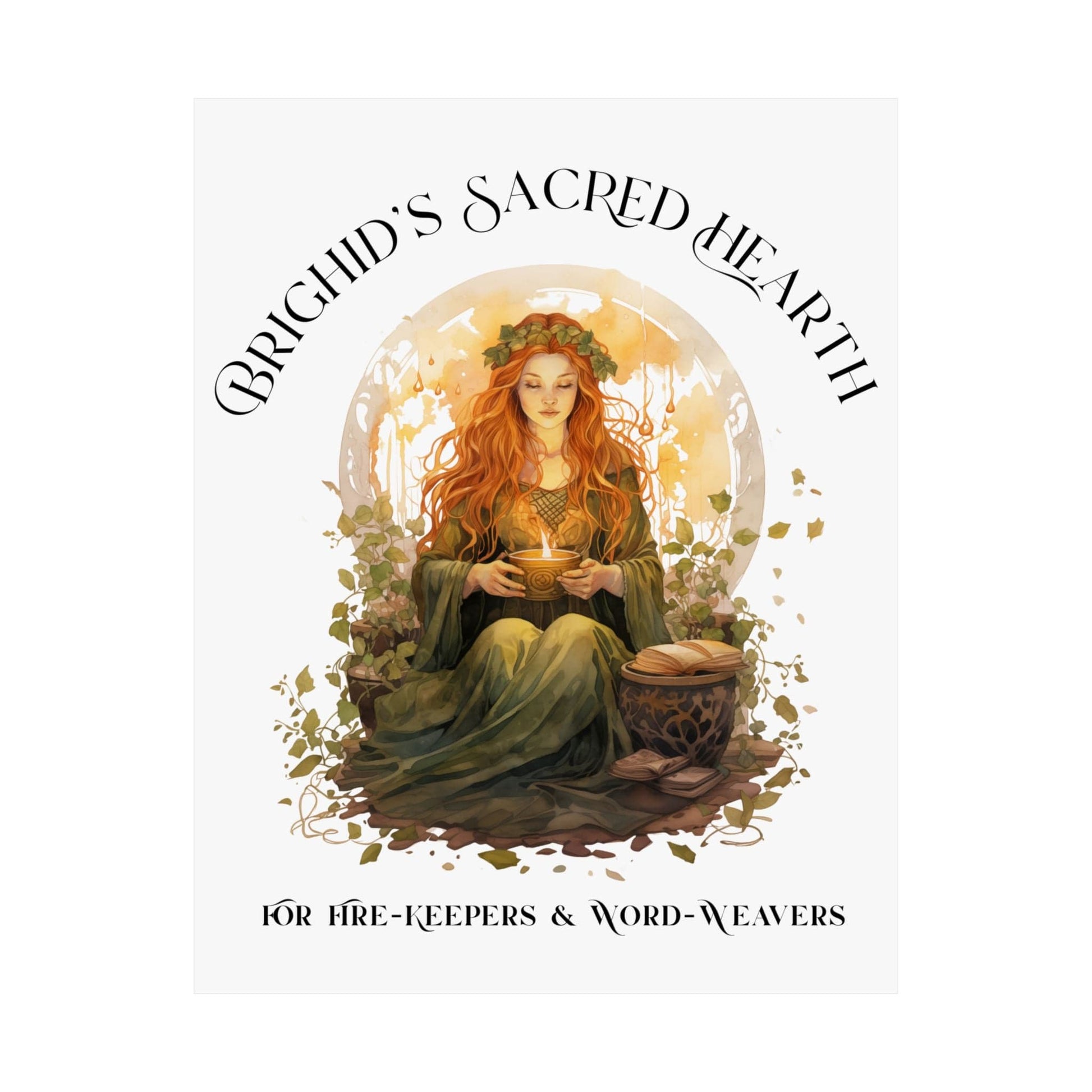 Poster 11″ x 14″ / Matte Brighid's Sacred Hearth Goddess Mythology Print The Mystic Eden