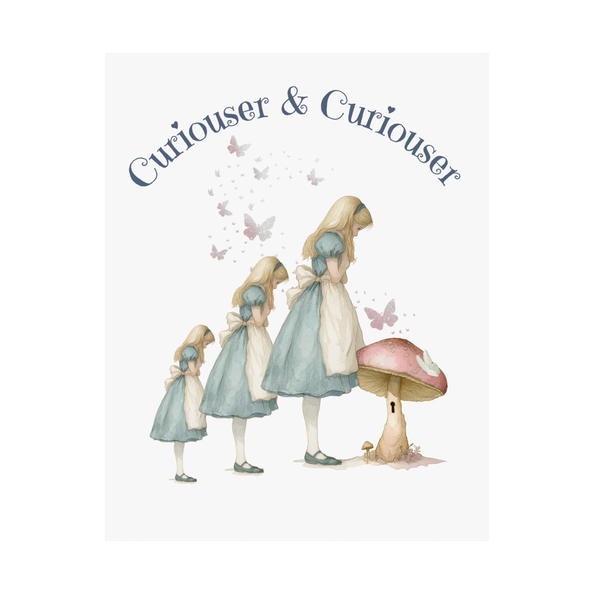 Poster 11″ x 14″ / Matte Curiouser and Curiouser Alice Print The Mystic Eden