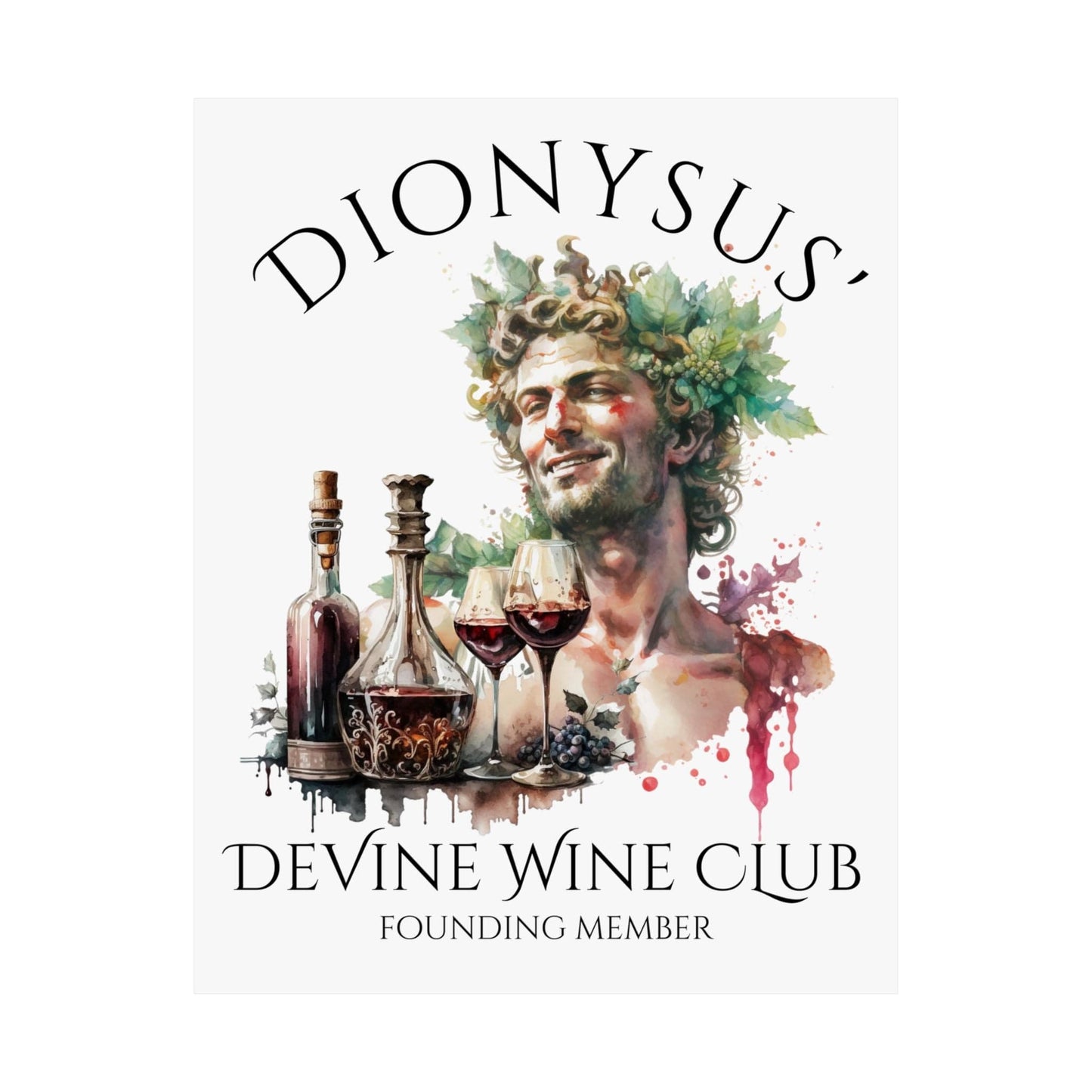 Poster 11″ x 14″ / Matte Dionysus Devine Wine Club Mythology Poster The Mystic Eden