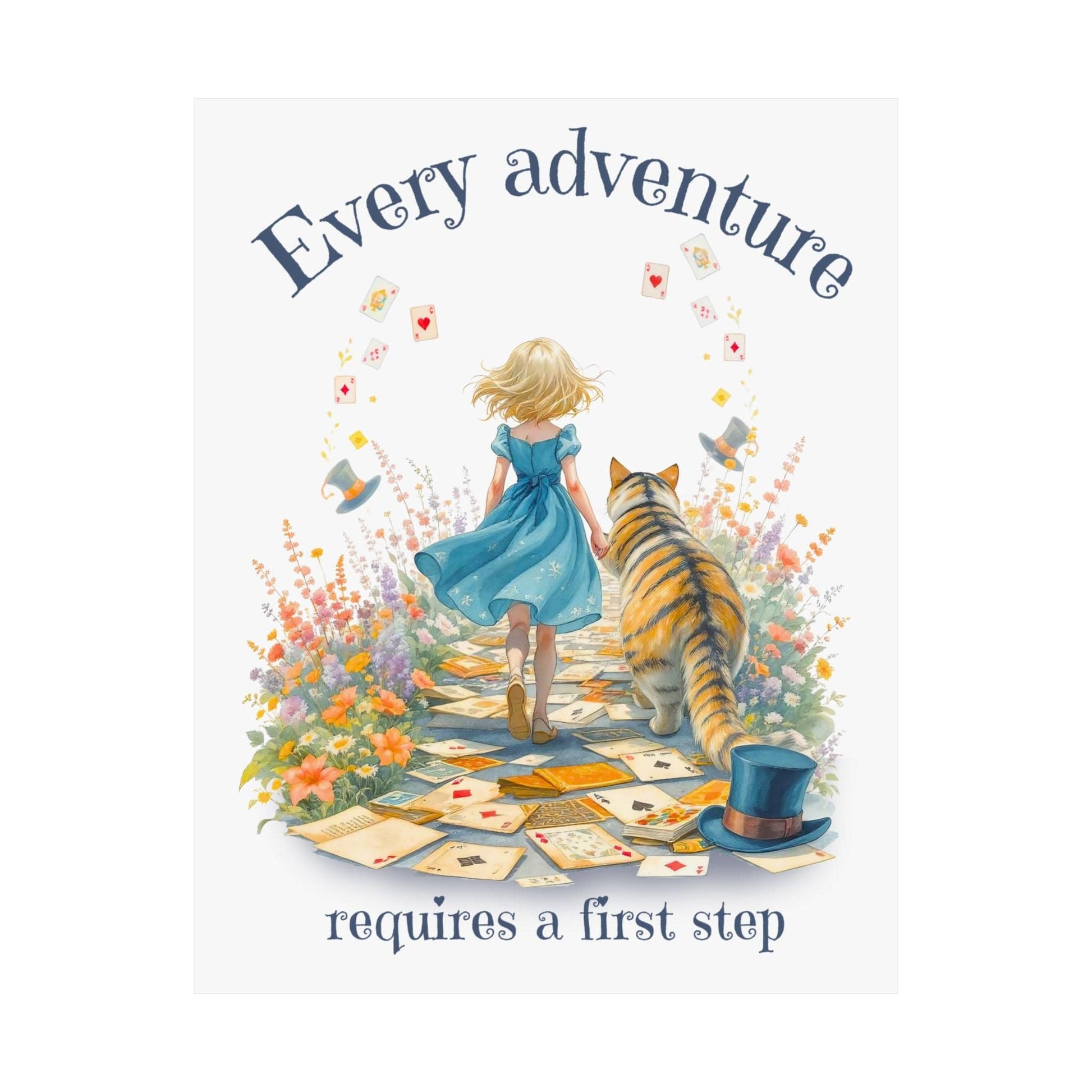 Poster 11″ x 14″ / Matte Every Adventure Requires a First Step Alice Poster The Mystic Eden