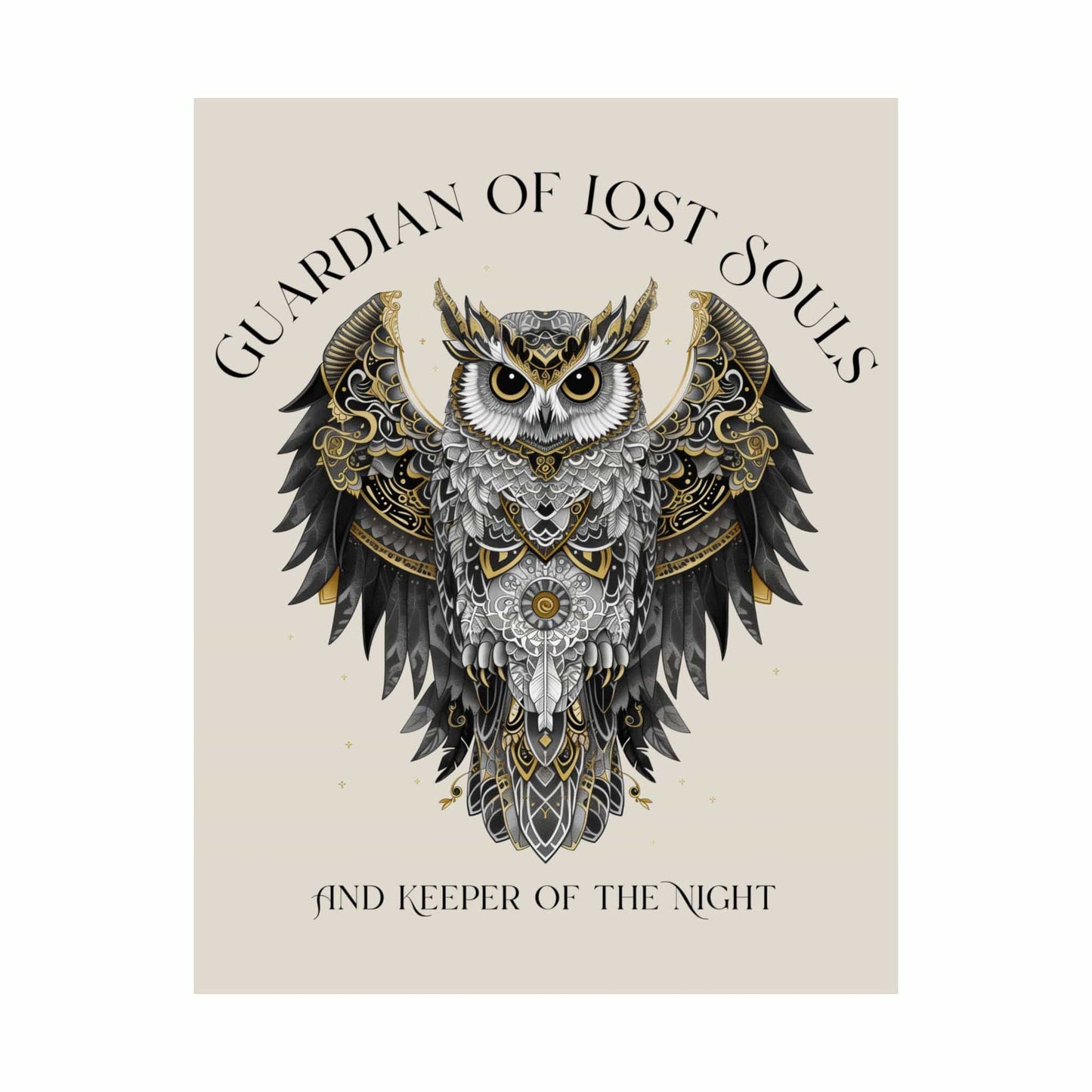 Poster 11″ x 14″ / Matte Guardian of Lost Souls Mythic Owl Art Print The Mystic Eden