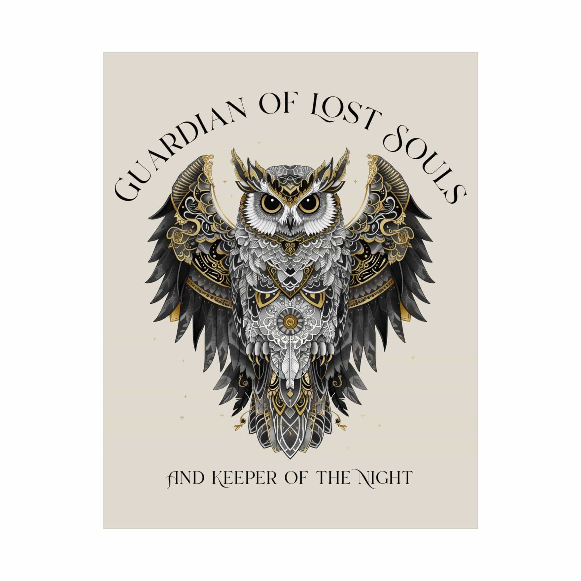 Poster 11″ x 14″ / Matte Guardian of Lost Souls Mythic Owl Art Print The Mystic Eden